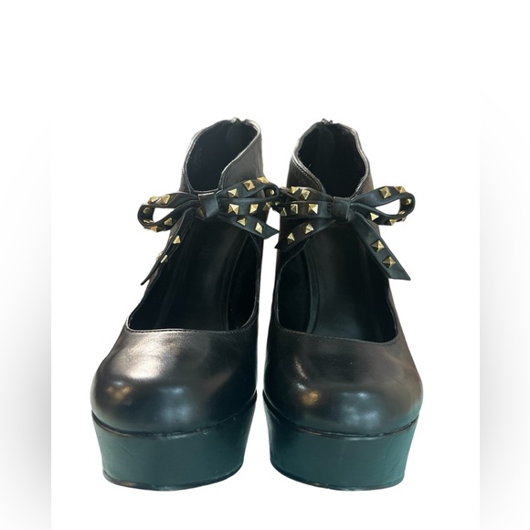 Truth or Dare by Madonna Black Leather zip-up high heel Shoes Size 7.5 - Picture 3 of 16